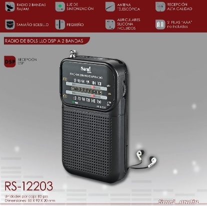 RADIO SAMI RS-12203 2 BANDAS FM/AM C/AURICULARES