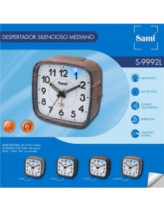 DESPERTADOR SAMI ANALOGICO MADERA S-9992L