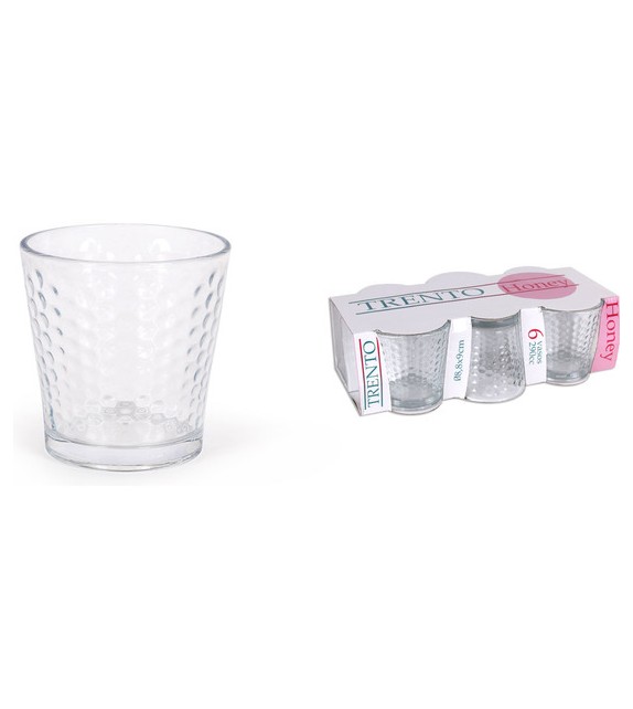 VASOS AGUA TRENTO HONEY 290cc  X6uni.