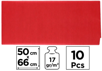 PAPEL SEDA 50x66CM ROJO 