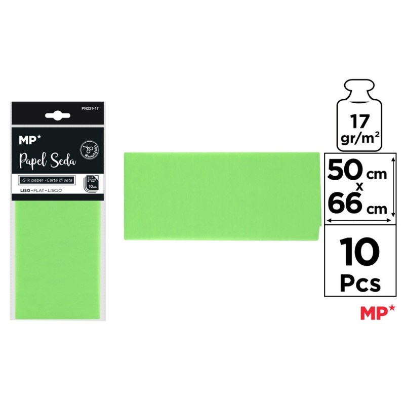PAPEL SEDA 50x66CM VERDE LORO 