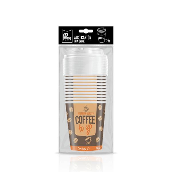 VASO CARTON TAPA DRINK COFFEE TO GO
