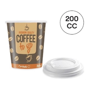 VASO CARTON TAPA DRINK COFFEE TO GO 200CC 