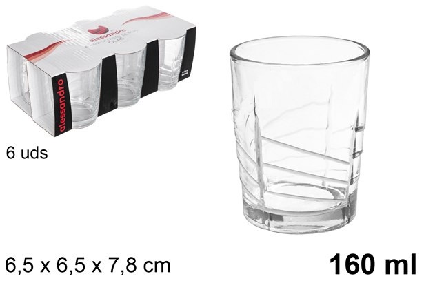 PACK 6 VASOS CRISTAL ALESSANDRO OLAS 160ML