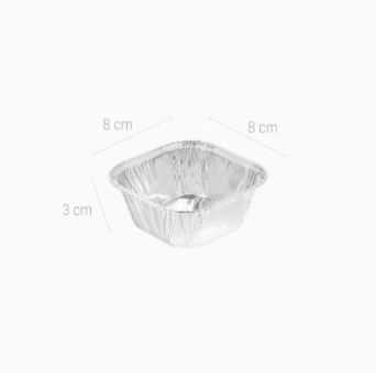 BANDEJA ALUMINIO CUADRADA 8X8X3CM 6UDS
