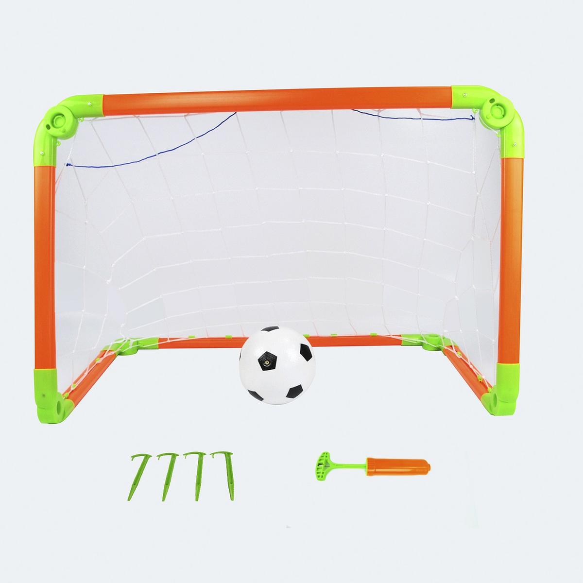 OUTDOOR TOYS. SET DE PORTERIA DE FUTBOL 75 X 53 X 53 CM. INCLUYE PELOTA HINCHABLE E HINCHADOR DE MAN