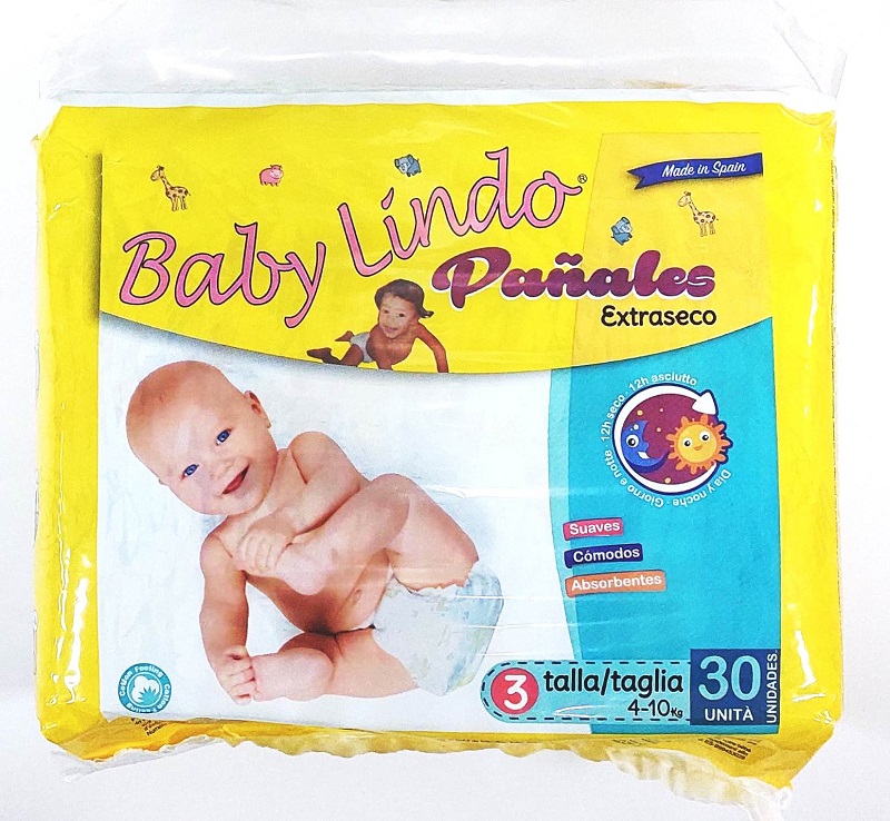 PAÑALES BABY LINDO ESTRASECO TALLA 3 