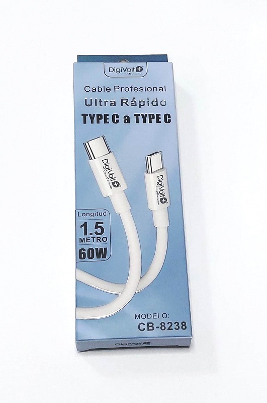 CABLE PROFESIONAL ULTRA RAPIDO TIPO C 1m 60W CB-8238