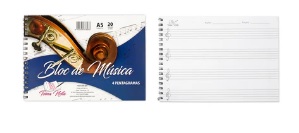 CUADERNO MUSICAL A5 8 PENTAGRAMAS 20H 