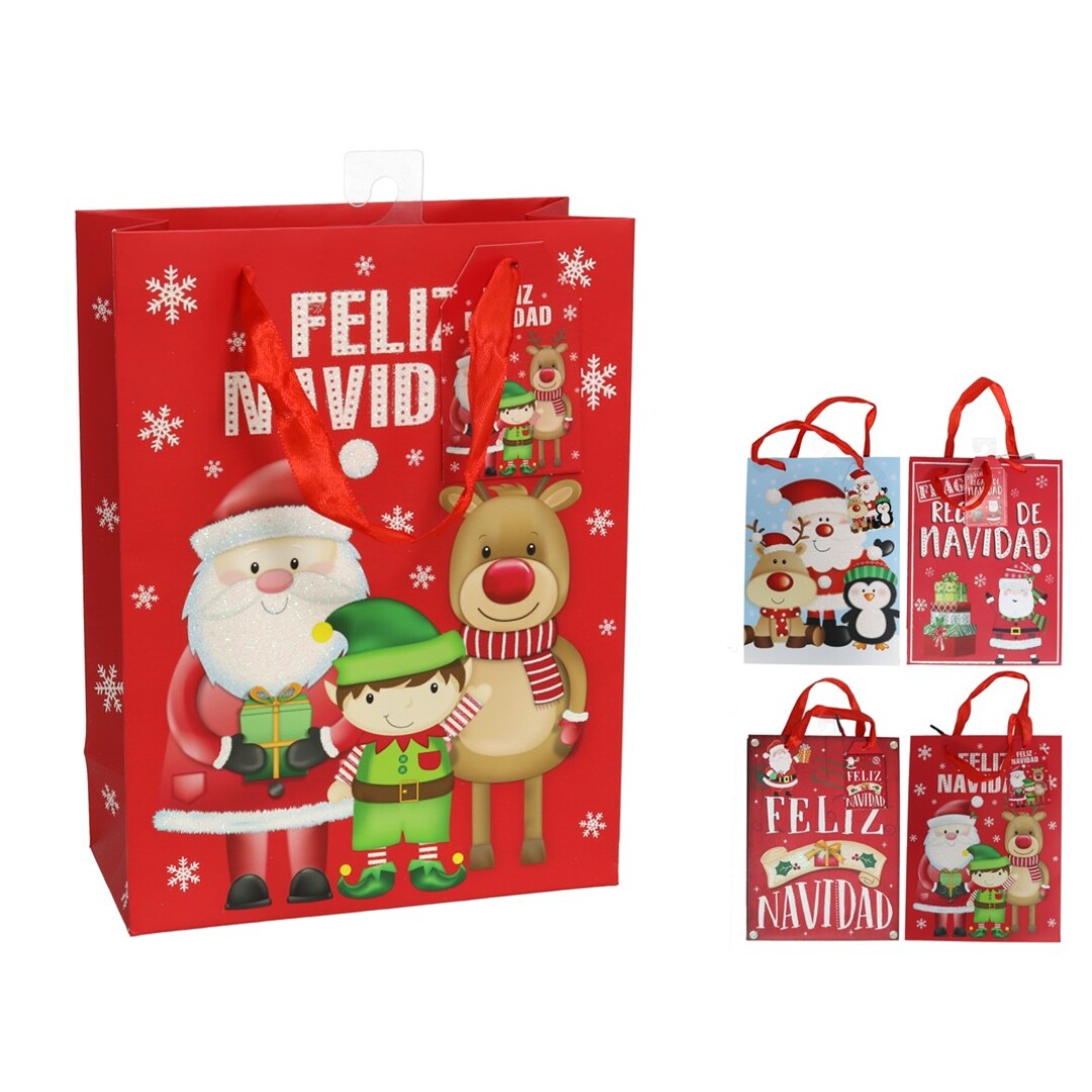 BOLSA REGALO SANTA & FRIENDS 42X30X12CM 