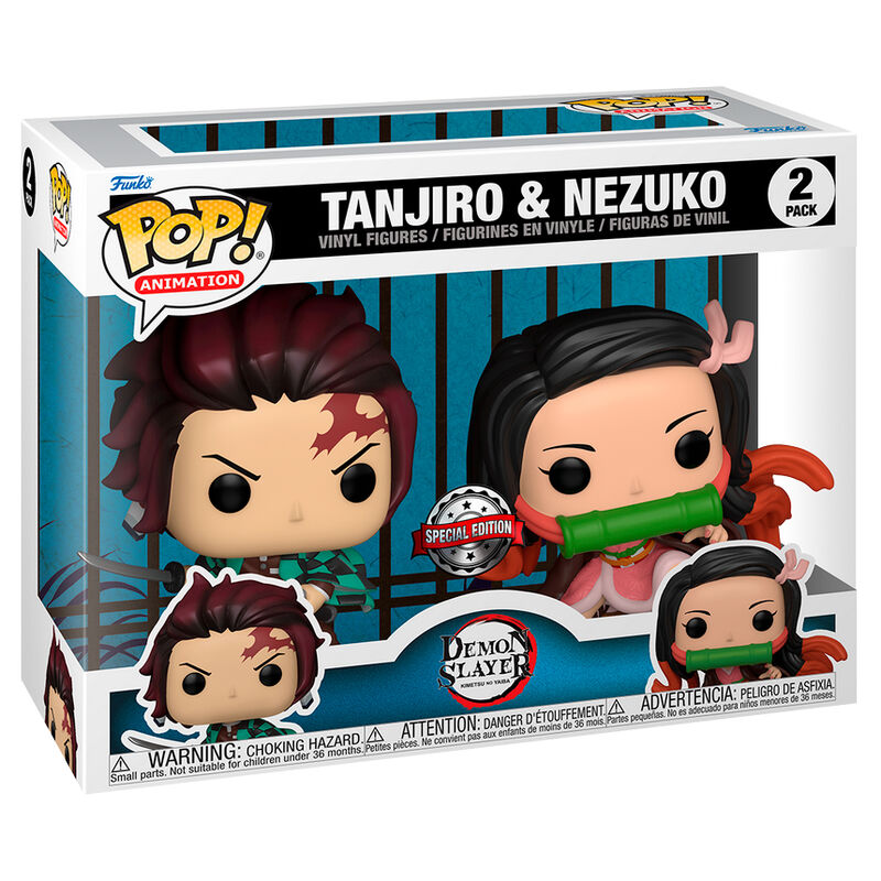 FUNKO POP! BLISTER 2 FIGURAS TANJIRO & NEZUKO - DEMON SLAYER KIMETSU NO YAIBA