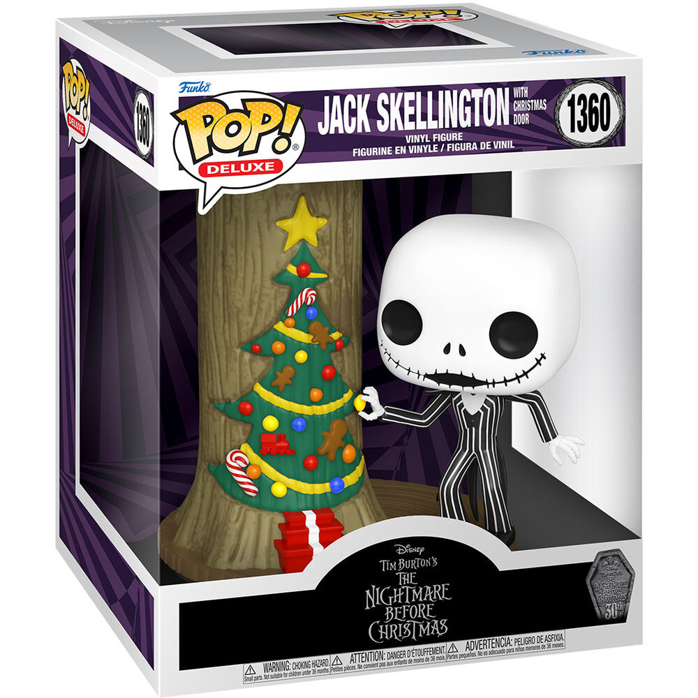 Figura POP 1360 Disney Deluxe Pesadilla Antes de Navidad 30th Anniversary Jack Skellington With Christmas Door