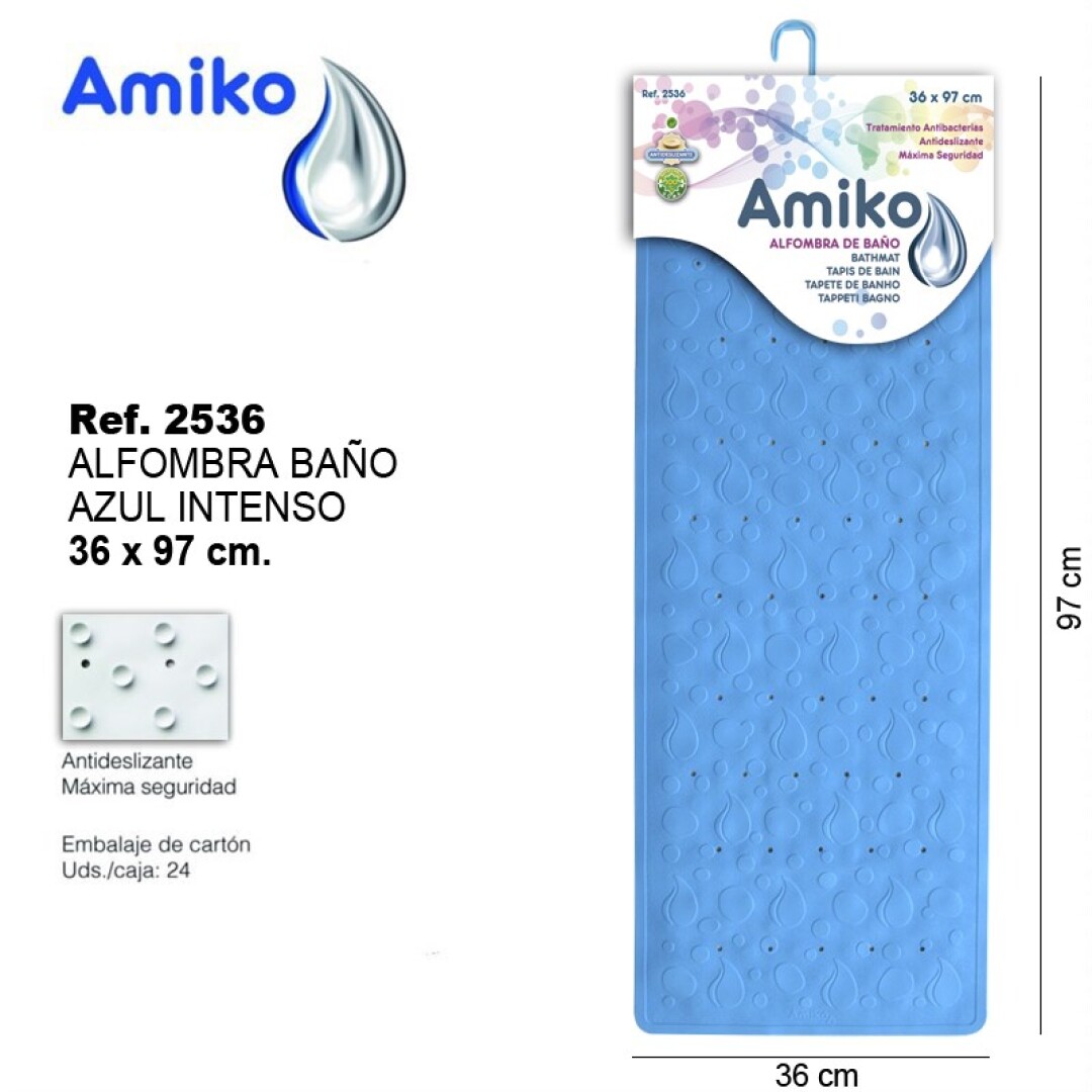 ALFOMBRA BAÑO AMIKO AZUL INTENSO 36 x 97 CM. 