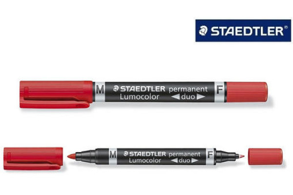 ROTULADOR PERMANENTE STAEDTLER LUMOCOLOR DUO ROJO 