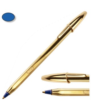 Bolígrafo Bic cristal Shine Oro tinta azul 1,0 mm.