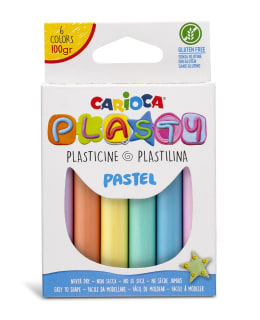 PLASTILINA PLASTY X 6 COLORES PASTEL 
