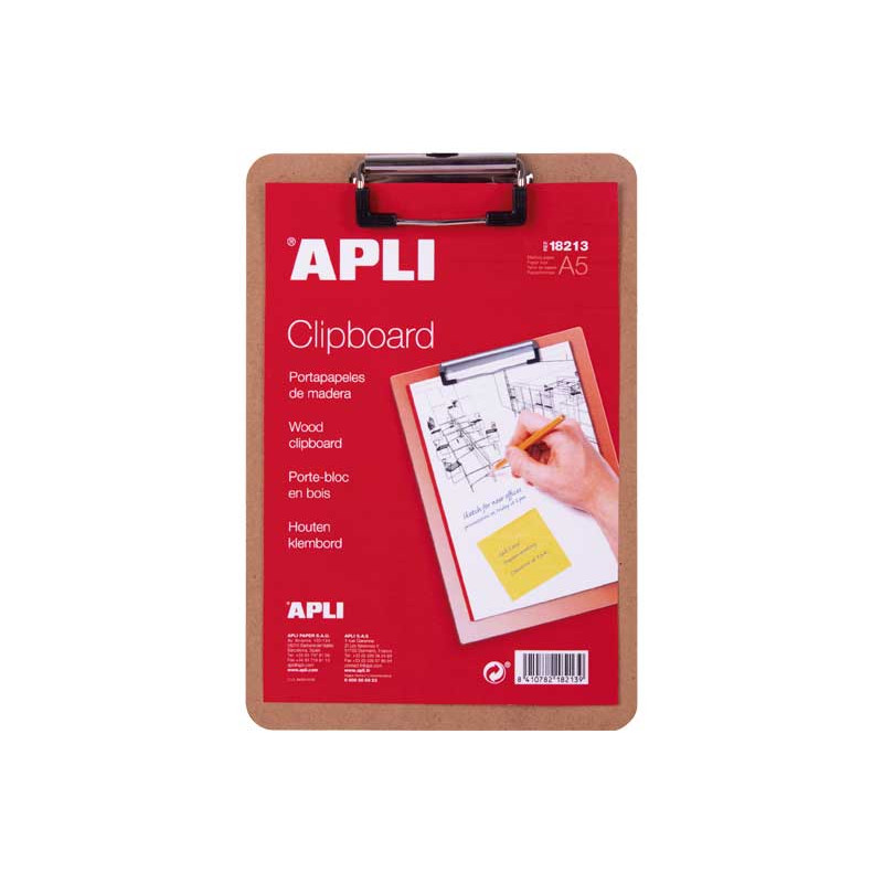 APLI PORTAPAPELES DE MADERA MARRON A5 