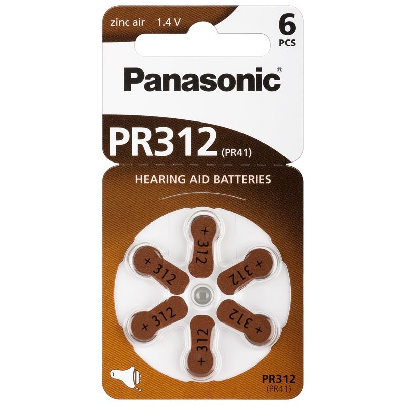 Panasonic Pilas para audífonos PR312 B6