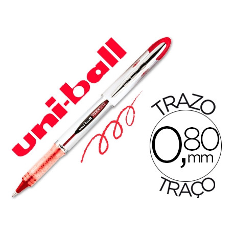 REFILABLE UNI-BALL ROLLER BALL PEN 0.8mm UB-200 FINE ROJO 