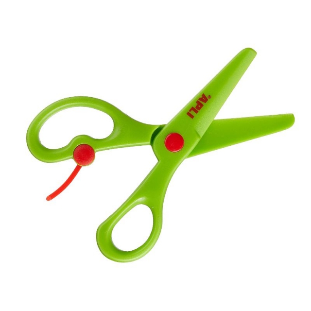 TIJERAS PREESCOLAR AMBIDIESTROS 13CM ASIMETRICAS +3 AÑOS VERDE 